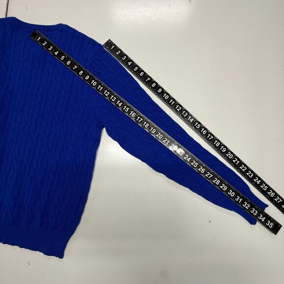St. John Bay Sweater Mens Small Blue Cable Knit Classic Pullover Super Soft NWT - Picture 4 of 11